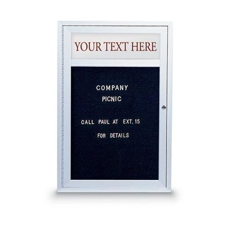 United Visual Products 42"x32" 2-Door Enclosed Outdoor Letterboard, Hdr, Burgundy/White UV1175HD-5-WHITE-BURGUN